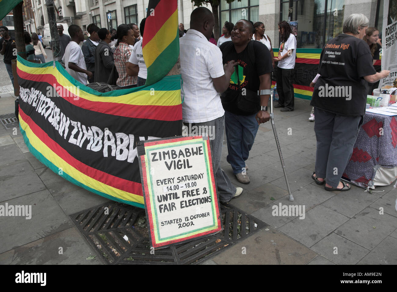 Zimbabwe Mugabe veillée anti démocratie Londres Banque D'Images