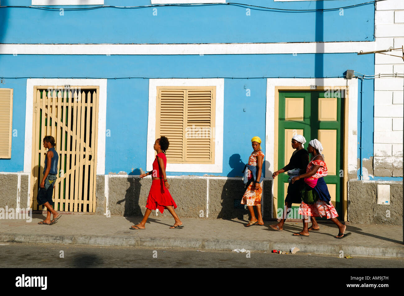Le Cap Vert, l'île de Sao Vicente, Mindelo, Avenue Amilcar Cabral Banque D'Images