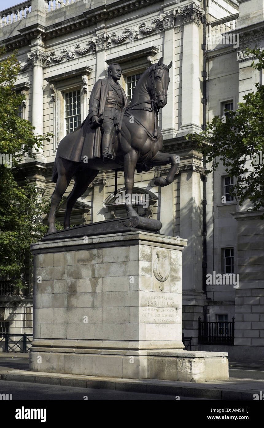 La statue de Earl Haig dans Whitehall London Banque D'Images