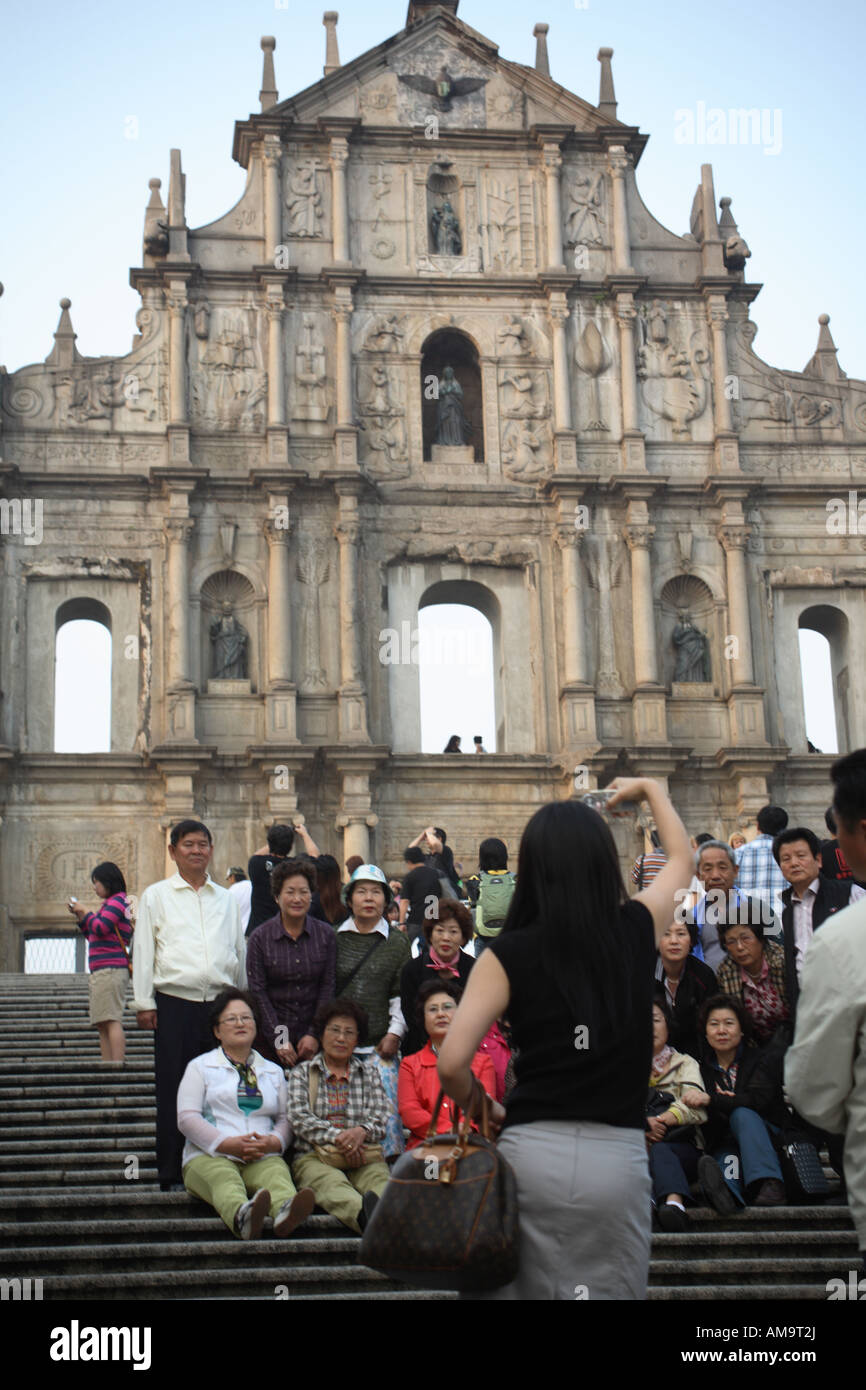 Ruines de l'église St Paul, Macao Chine Banque D'Images