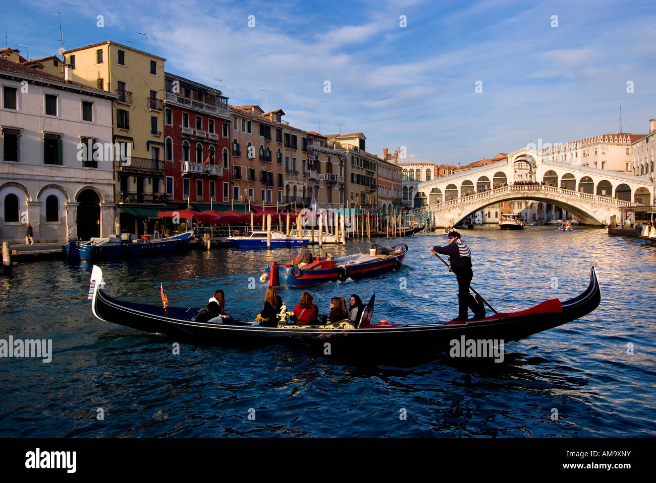 Grand Canal, Venise, Italie, le Ponte di Rialto, le pont du Rialto Banque D'Images