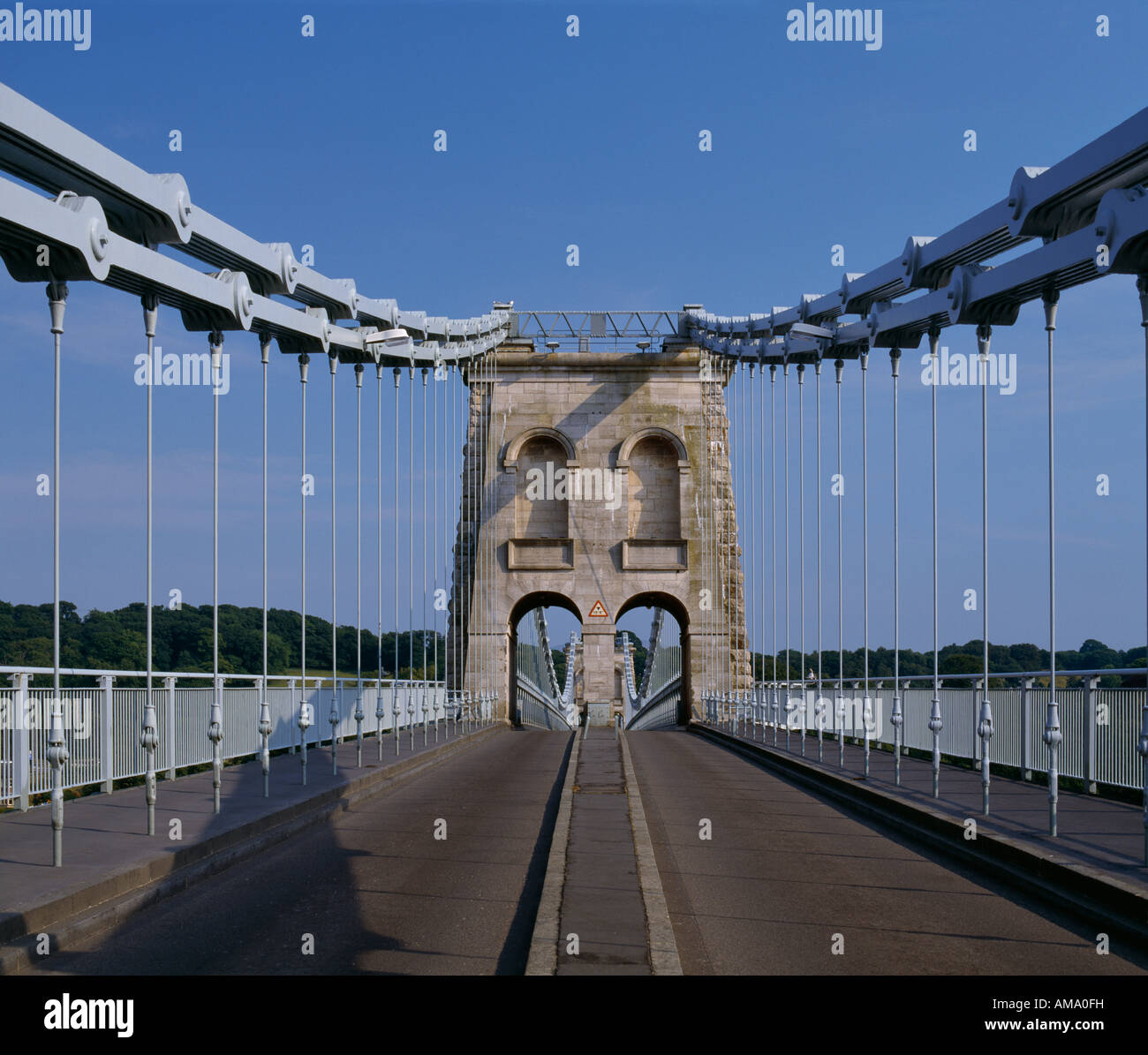 Pont suspendu de Menai au Pays de Galles Banque D'Images