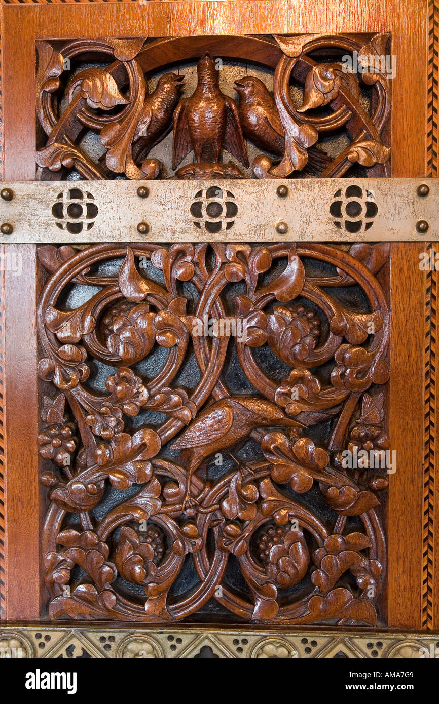 Pays de Galles Cardiff Cardiff Castle chambre bois sculpté ...