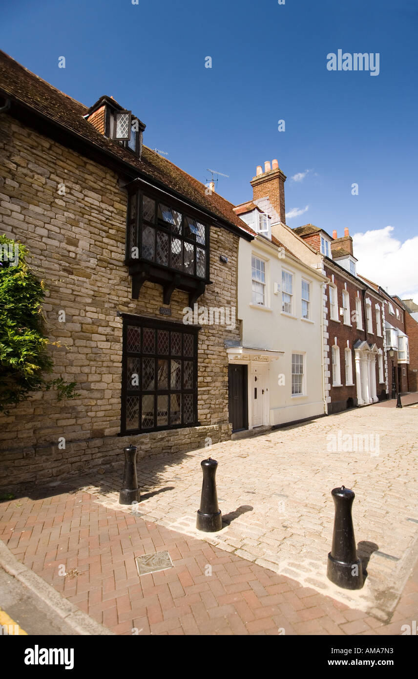 Poole Dorset UK vieille ville, rue de l'Église Maison Byngley et Marie Tudor Cottage maisons médiévales Banque D'Images