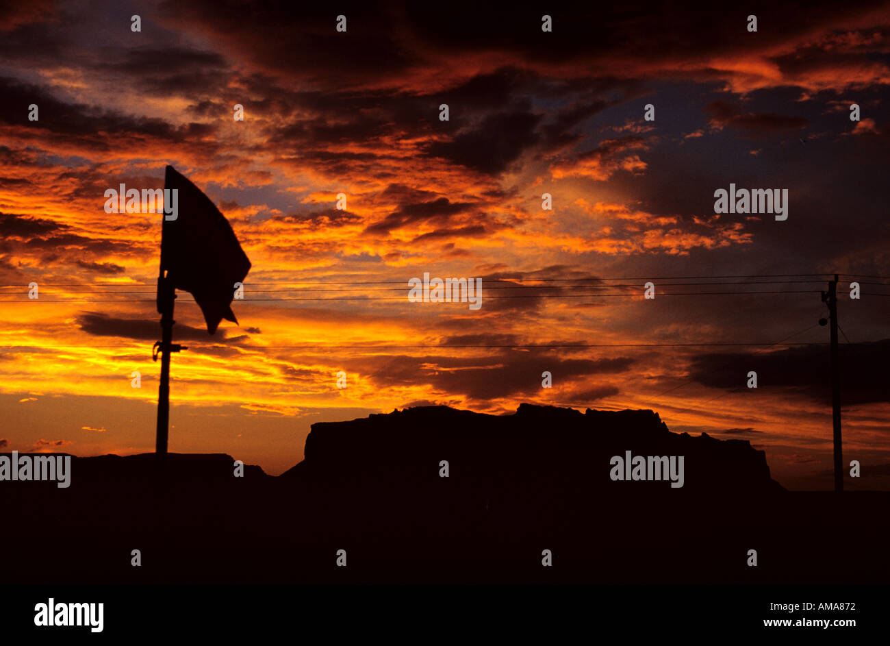Coucher de soleil à Monument Valley Arizona Utah USA Banque D'Images