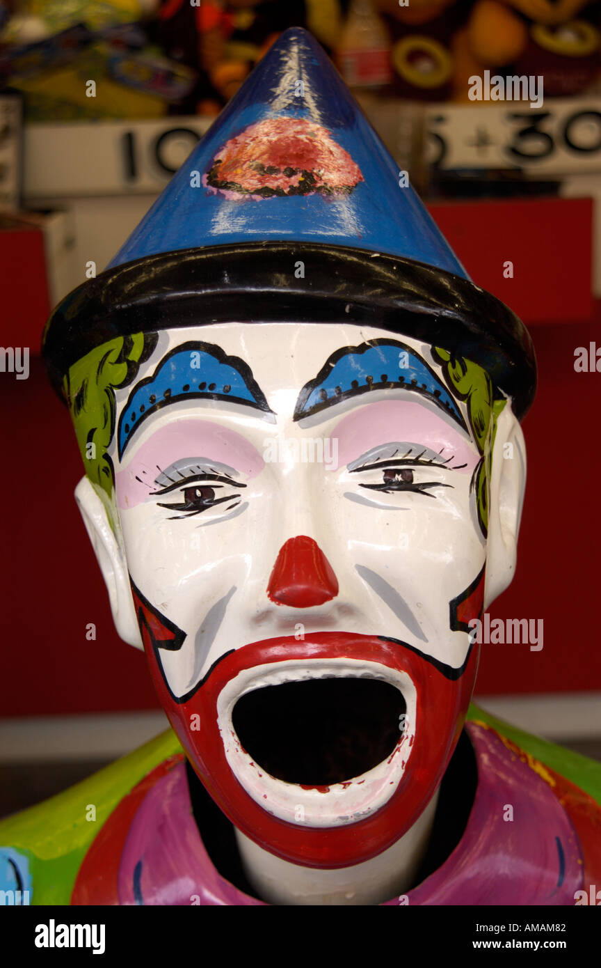 Tête de clowns sur match au fête foraine du Royal Melbourne Show Australie Banque D'Images