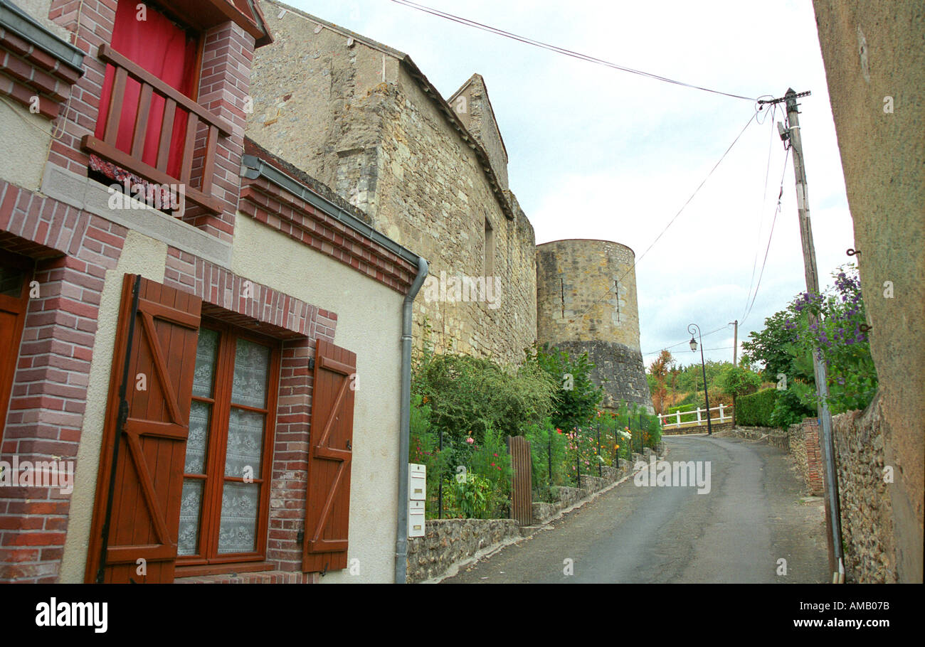 Un coin de la France rurale à Mennetou sur Cher une ville avec une merveilleuse ambiance médiévale Banque D'Images