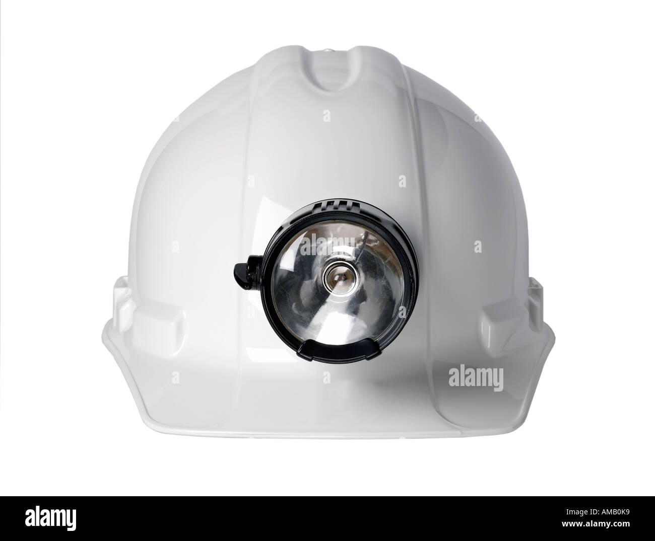 Casque de construction blanc lampe de protection Banque D'Images