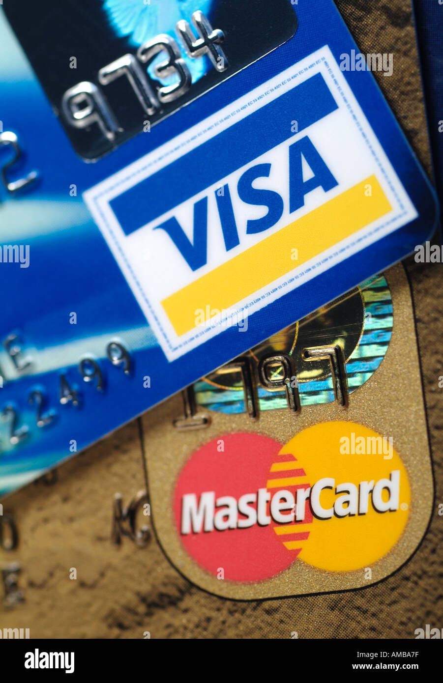Cartes de crédit Visa et Mastercard Banque D'Images