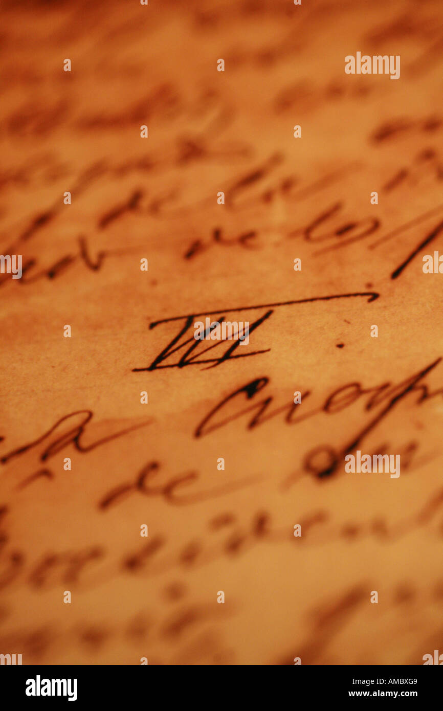 La Havane Cuba vieille écriture des lettres de José Martí dans le musée à la plaza de la Revolución à La Havane Banque D'Images