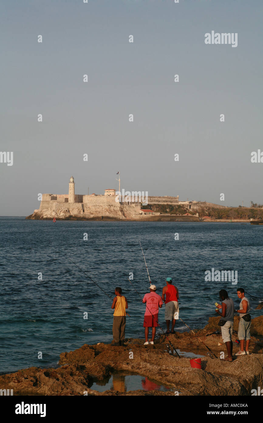 Cuba La Havane Bay Caleta de San Lázaro Banque D'Images