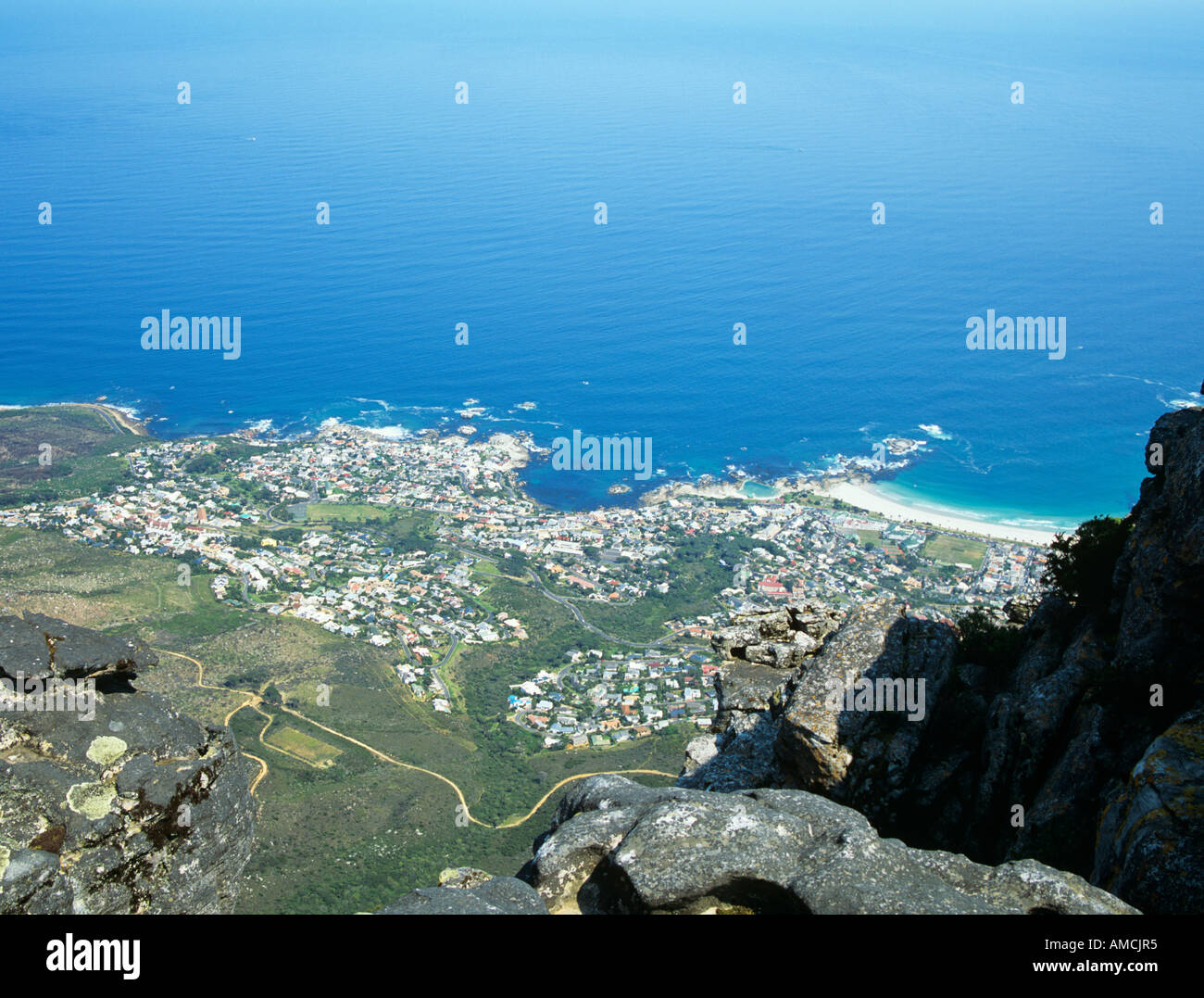 CAPE TOWN AFRIQUE DU SUD Octobre sur la ville Clifton et Camps Bay à partir du haut de la Montagne de la table Banque D'Images