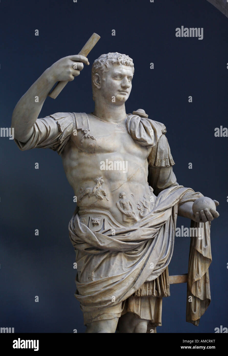 L'empereur Domitien, Braccio Nuovo, Musées du Vatican, Italie Banque D'Images