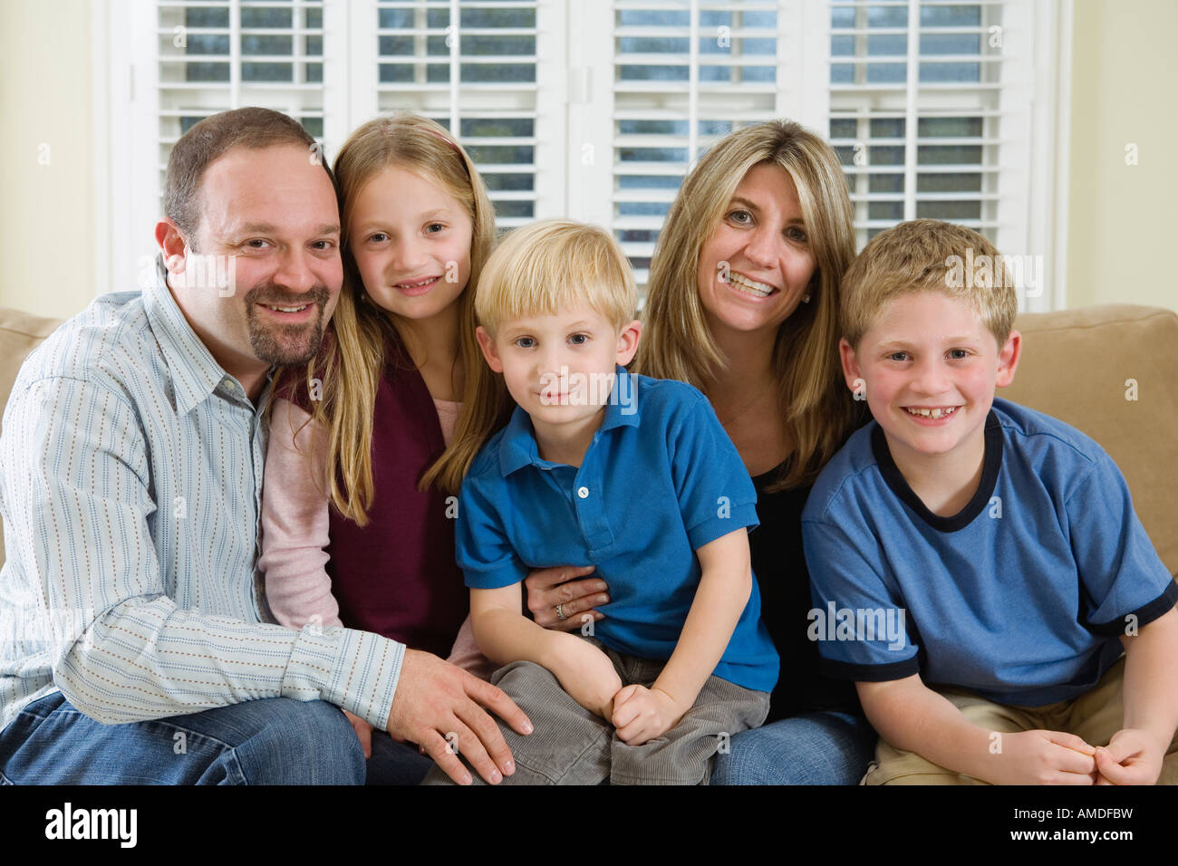 Portrait d'une famille heureuse. Banque D'Images