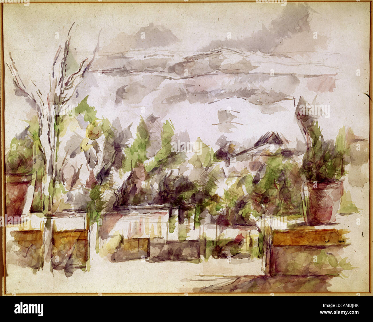 Beaux-arts, Cézanne, Paul, (1839 - 1906), peinture, paysage, Aquarelle et crayon, Kunsthaus Zürich, le français, l'impressionsm, 19 Banque D'Images