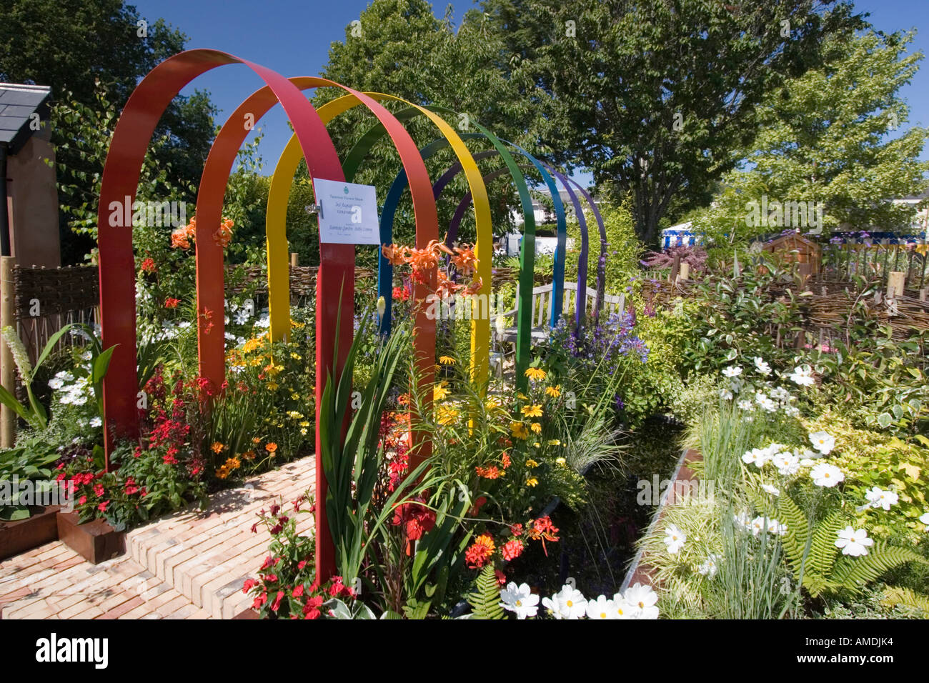 Gagnant du prix rainbow garden au salon floral de Taunton Banque D'Images