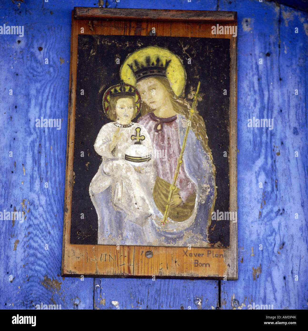 Beaux-arts, art religieux, Vierge Marie avec l'enfant, la peinture à l 'bavaria' Hêtre, Altmannstein, Haute-Bavière, , n'a pas d'auteur de l'artiste pour être effacé Banque D'Images