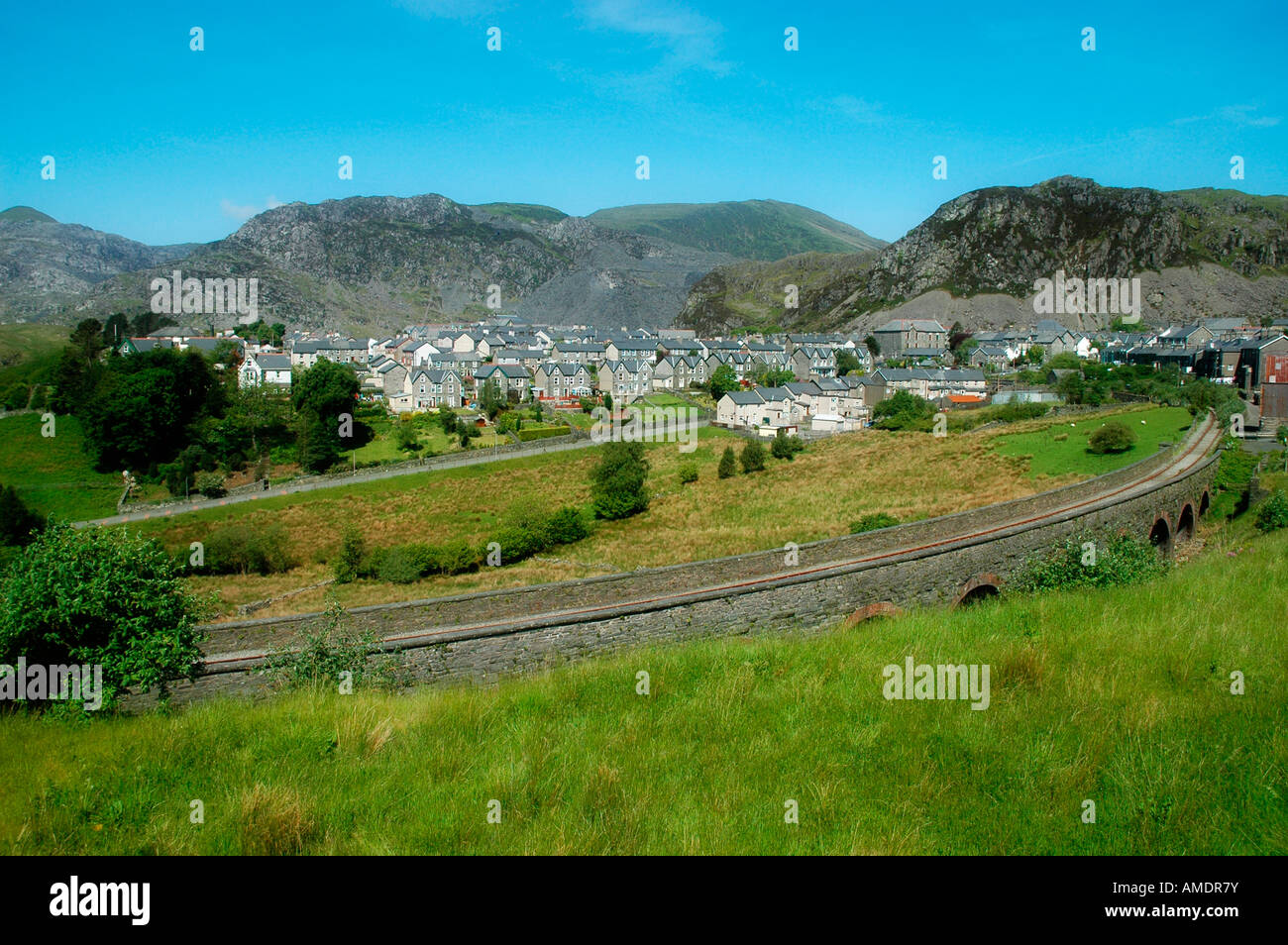 Blaenau Ffestiniog slate une ville minière du Nord du Pays de Galles Banque D'Images