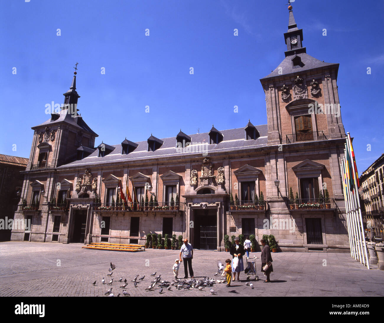 Espagne Madrid Ayuntamiento de ville monument historique Banque D'Images