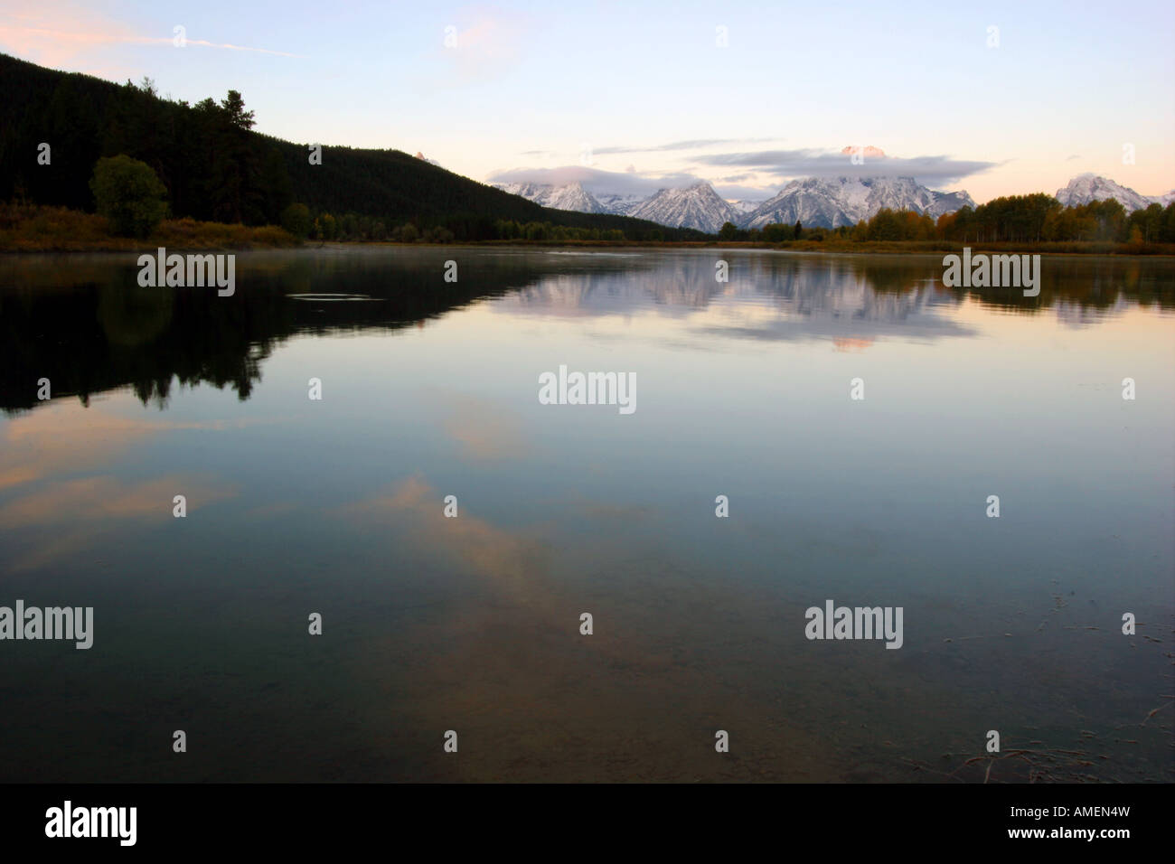 Mont moran de Oxbow Bend, parc national de Grand Teton, Wyoming Banque D'Images