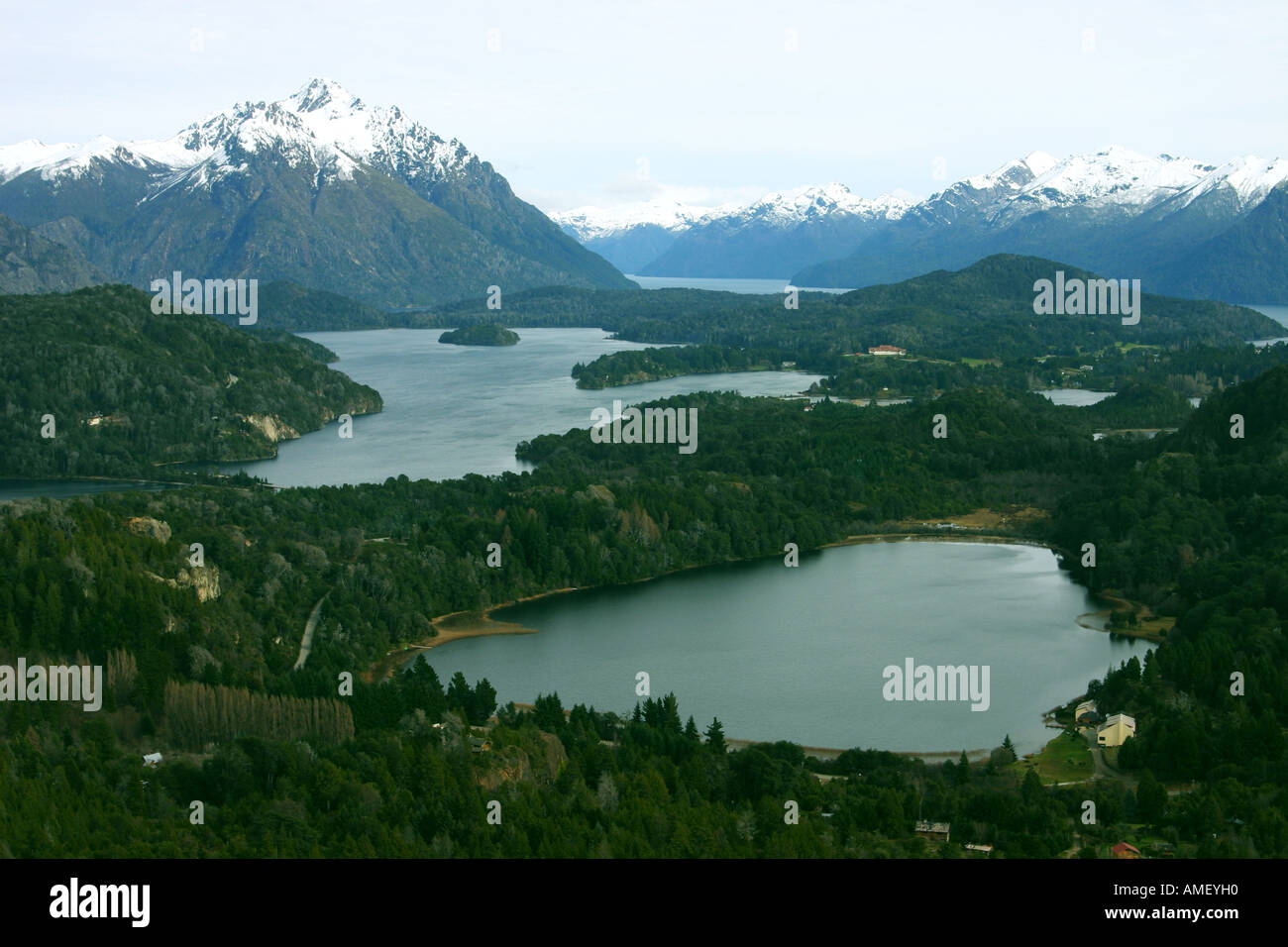 Le lac Lago Moreno Moreno et Laguna el Trebol Trebol vue sur la lagune du Cerro Campanario près de Bariloche Patagonie argentine à la Banque D'Images