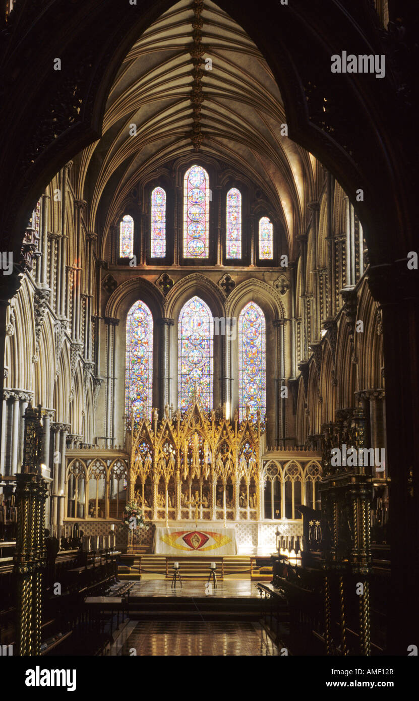 Ely Cathedral Choir East Cambridgeshire autel Fenêtre Banque D'Images