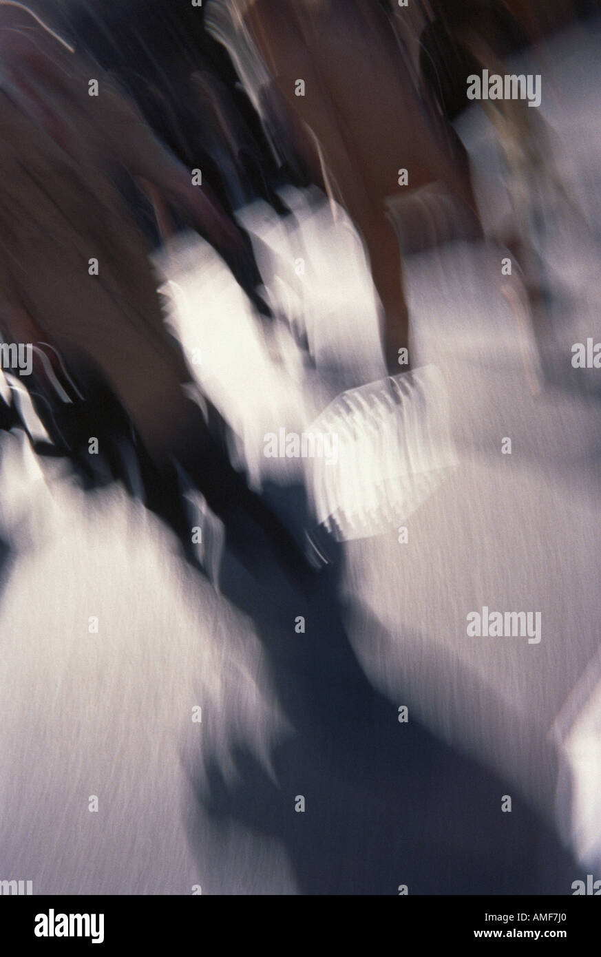 Blurred View of Business People Walking Outdoors Banque D'Images