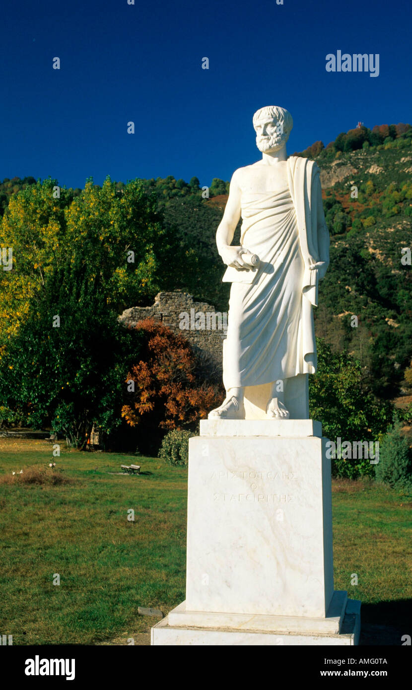 Spanien, Chalkidiki, Athos, Stagira, Aristoteles-Denkmal Banque D'Images