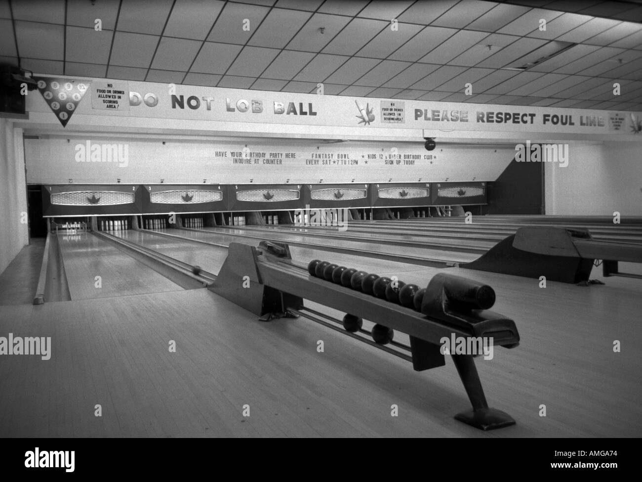 Bowling noir et blanc Banque D'Images