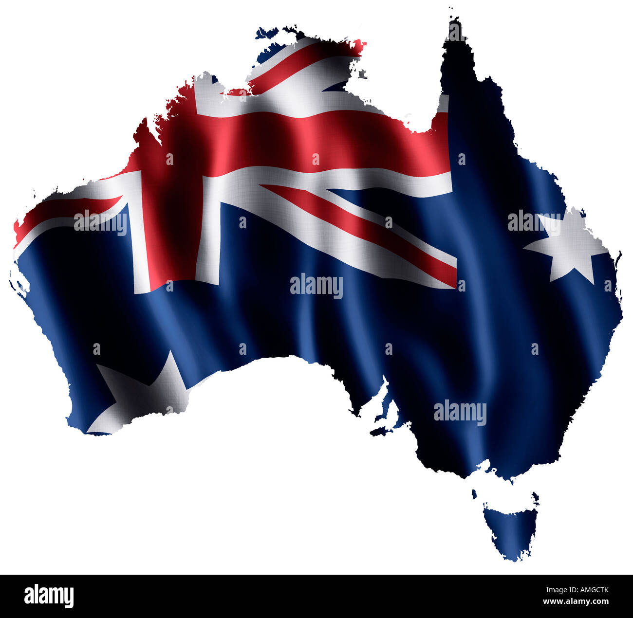 Drapeau national de l'Australie comme une carte Banque D'Images