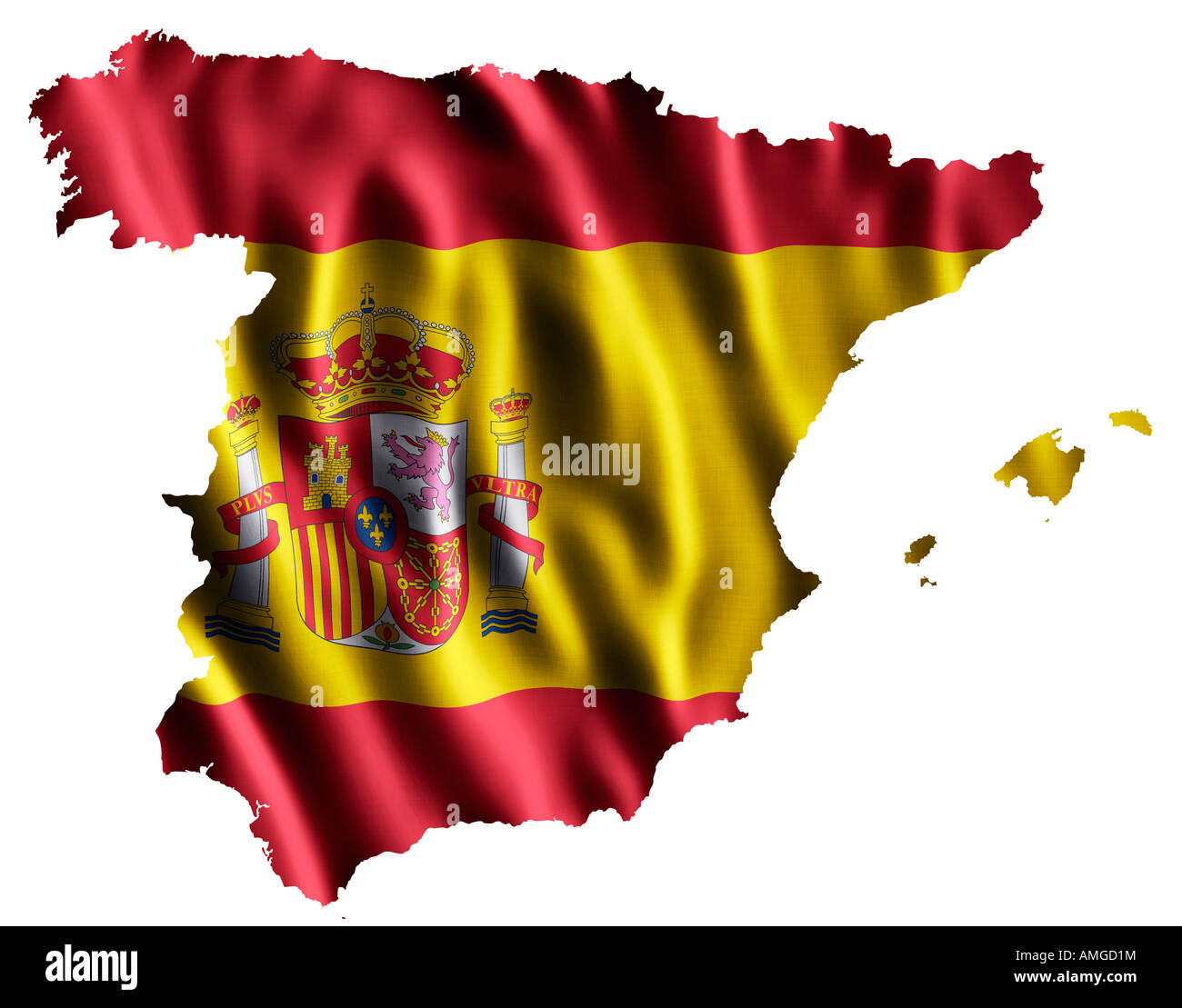 Drapeau national de l'Espagne comme une carte Banque D'Images