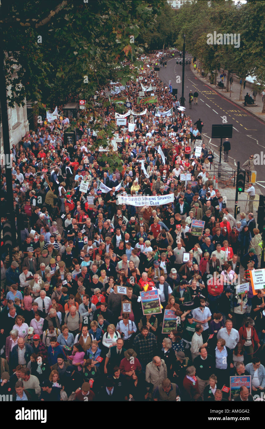 Countryside Alliance mars Septembre 22 2002 Londres Banque D'Images