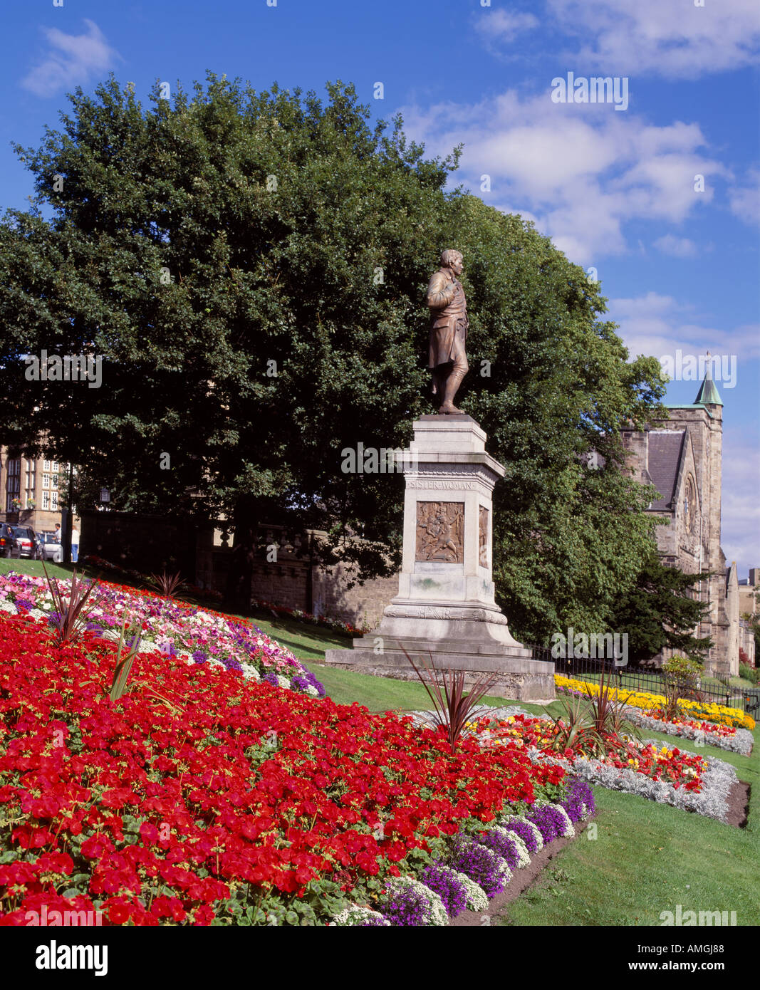 Statue de Robert Burns, Stirling, Écosse, Royaume-Uni situé sur la route de Dumbarton Banque D'Images