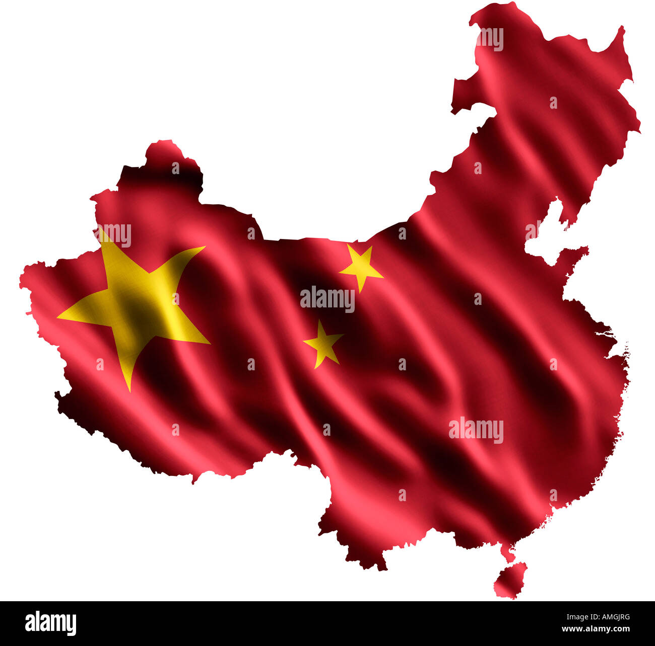 Drapeau national de la Chine comme une carte Banque D'Images