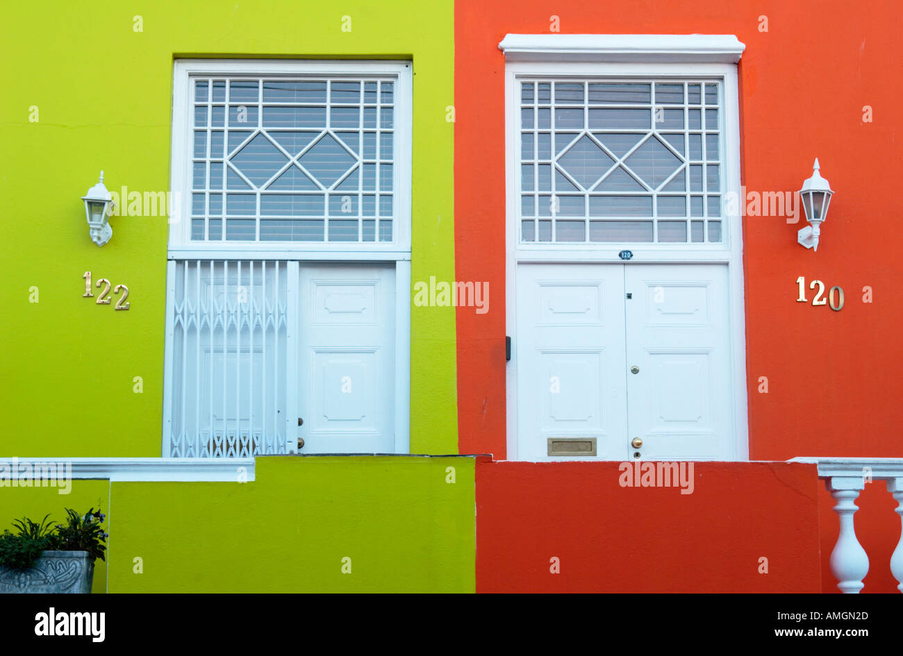 Maisons colorées à Bo-kaap quartier de Malay Cape Town Afrique du Sud Banque D'Images