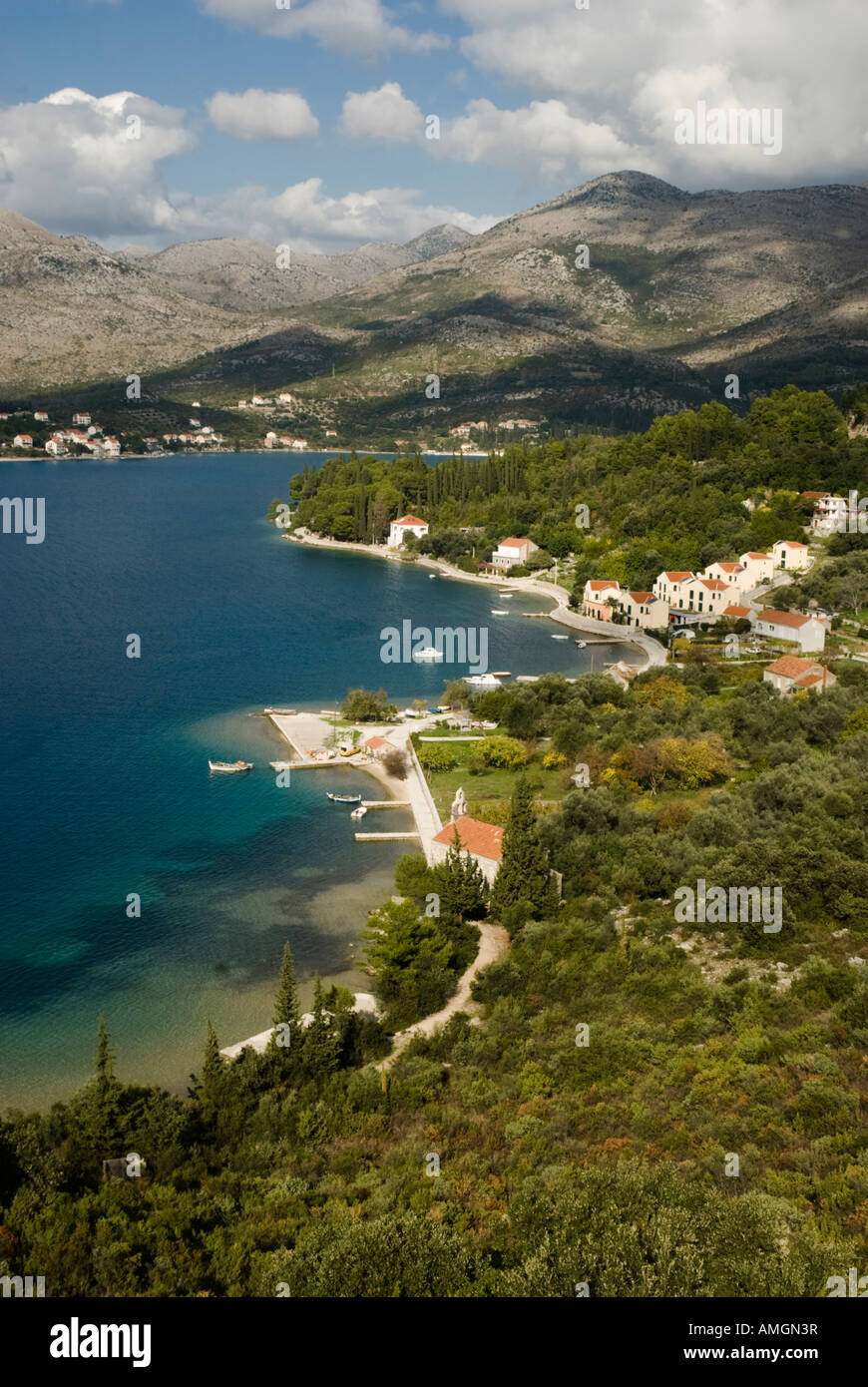 Ville côtière en Croatie de Slano Banque D'Images