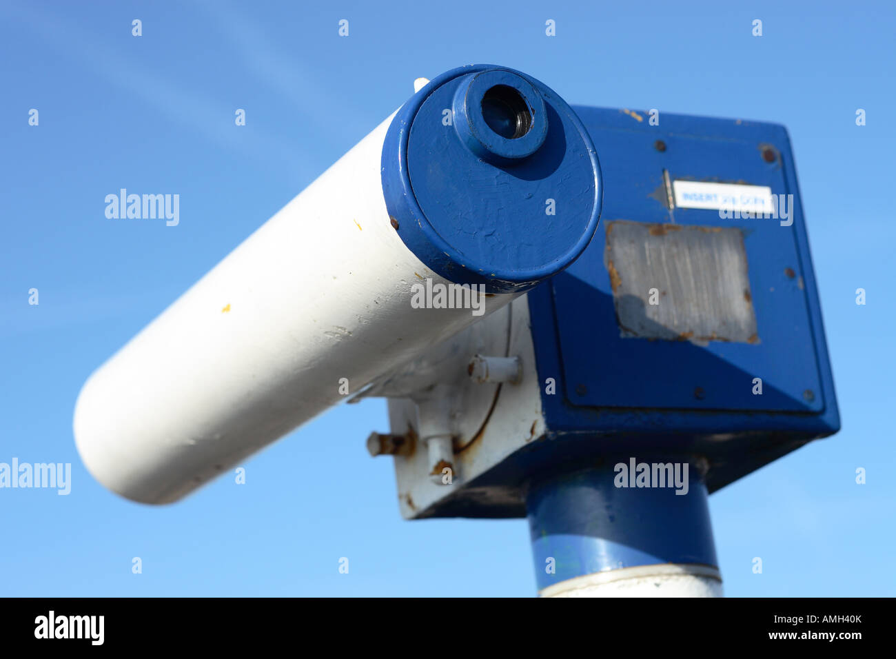 Télescope de bord de côte d'oculaire vue vision Banque D'Images