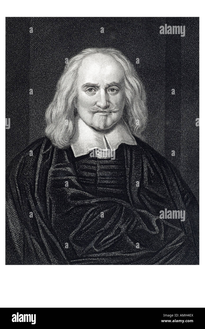 THOMAS HOBBES philosophe politique anglais 1588 1679 1651 La philosophie politique occidentale Léviathan géométrie physique des gaz à effet de serre Banque D'Images
