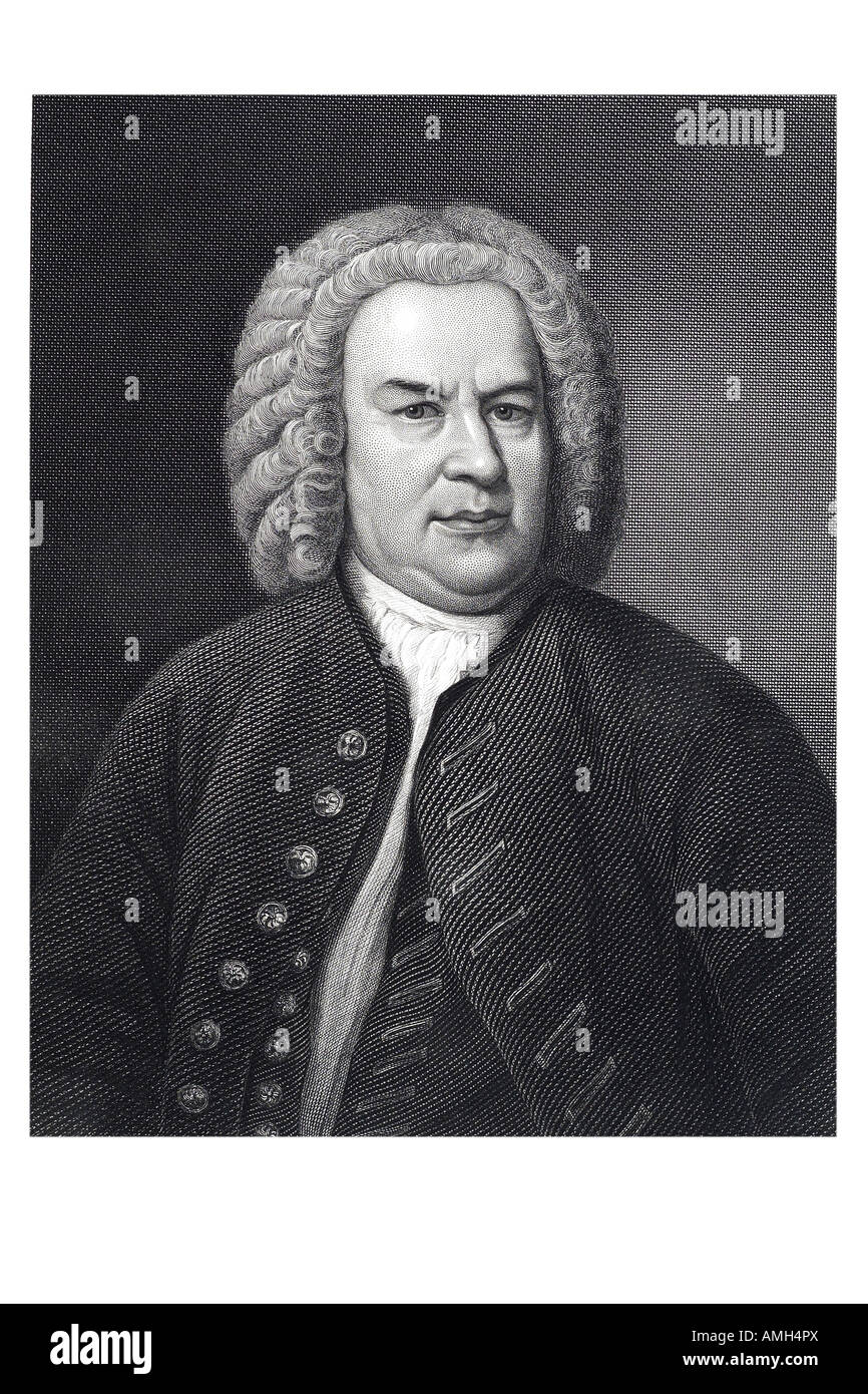 Johann Sebastian Bach 1685 1750 Allemand prolifique compositeur organiste séculier sacrée chorale travail solo de l'orchestre baroque instrument pe Banque D'Images