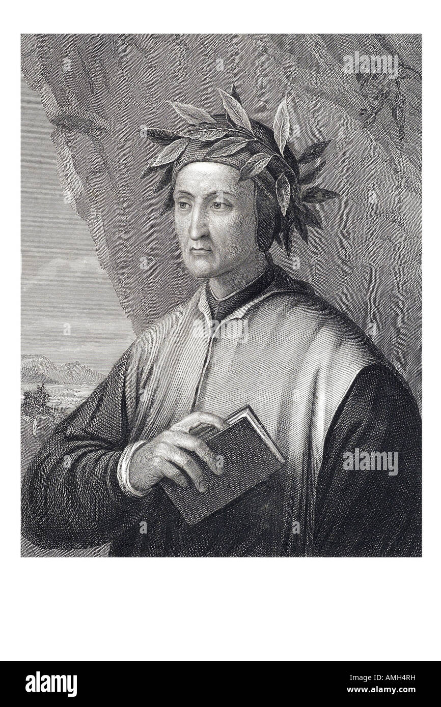 DANTE ALIGHIERI 1265 1321 poète italien Florence Divina Commedia florentine plus divin travail littéraire littérature langue Sup Banque D'Images