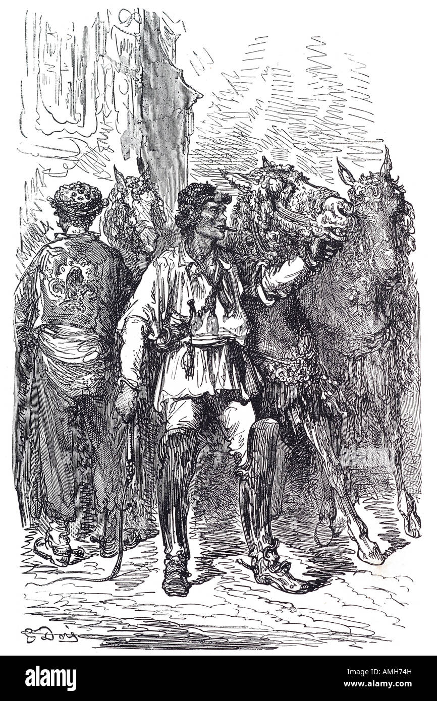 Postillons personne ride une paire de dessin cheval espagnol espana espagne entraîneur Espagna stand homme debout homme chaussures grande taille Banque D'Images