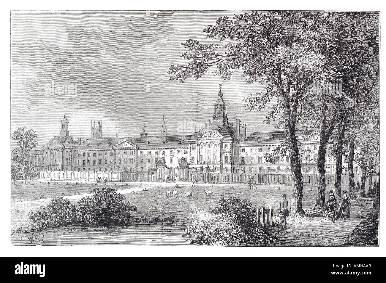 1750 Hôpital de bethlem moorfields Royal St. Mary Bethléem Bedlam, hôpital psychiatrique. lunatic asylum. Robert Hooke voir freak Banque D'Images