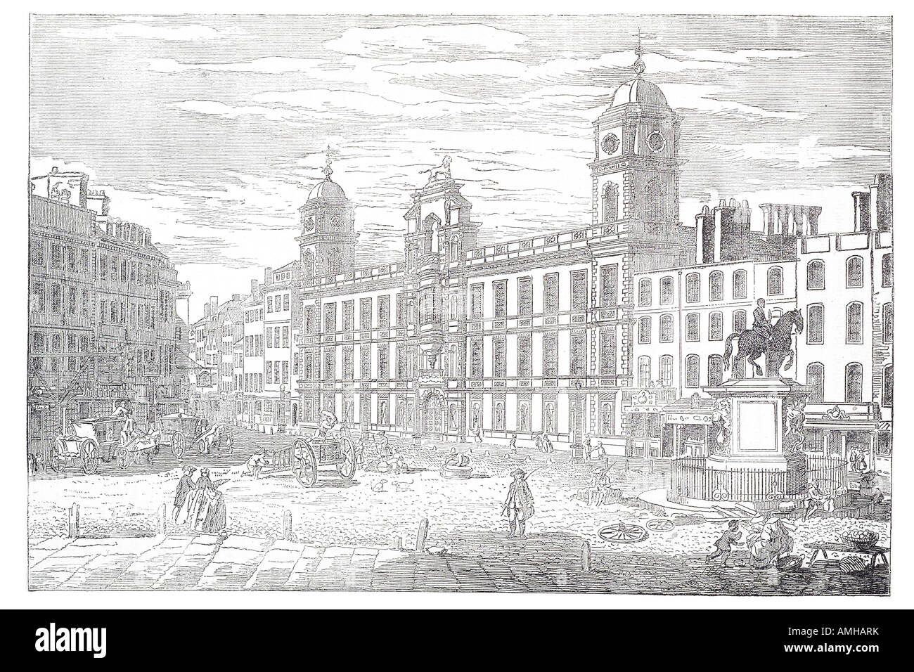 1752 Maison Northumberland Charing Cross Canaletto. La résidence manoir jacobéen Percy famille Duc London Greater capitale Banque D'Images