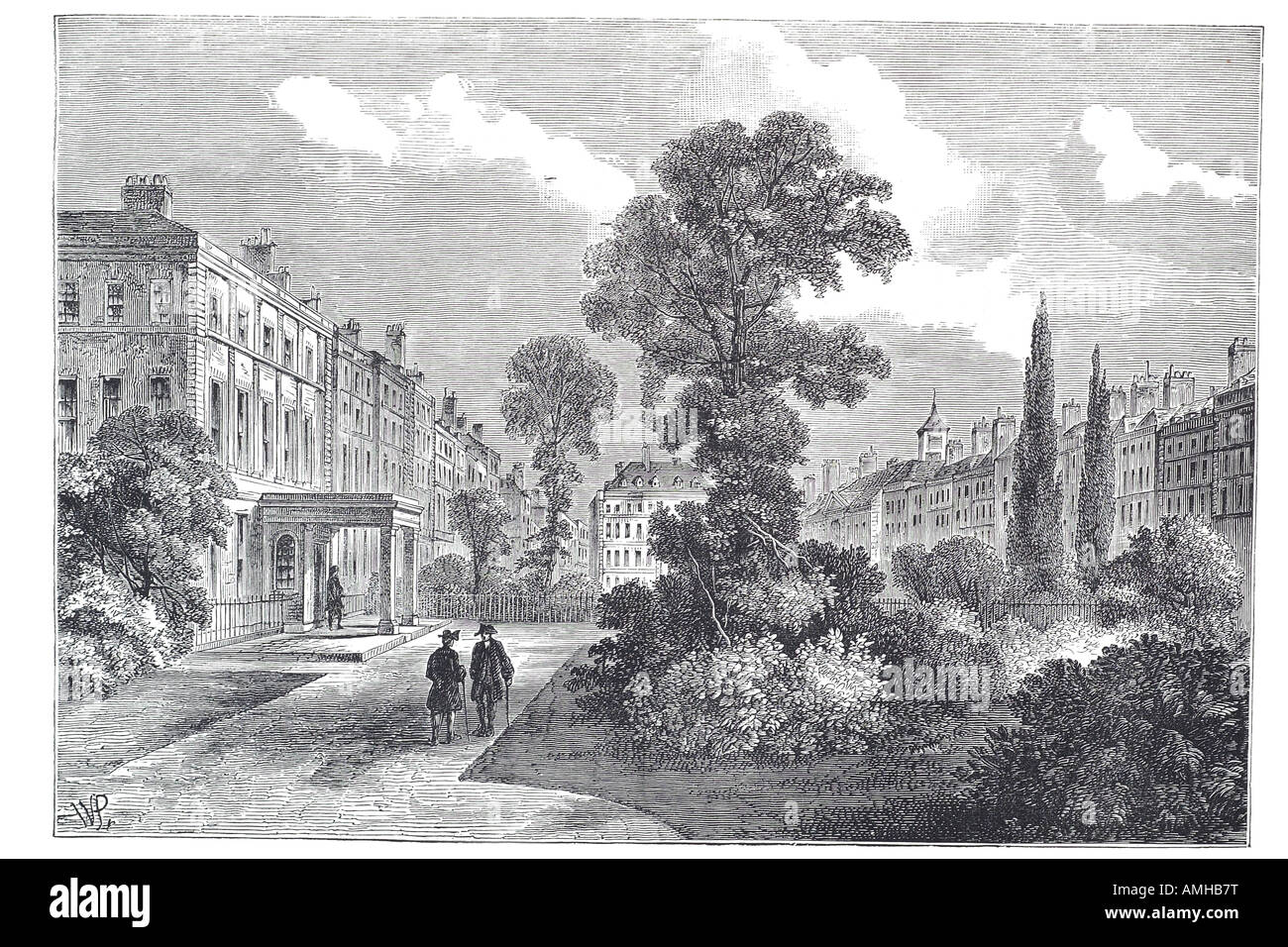 1810 la reine Anne de Bloomsbury Square de Liège Charlotte le roi George III ville-jardin urbain royal London Greater ca Banque D'Images