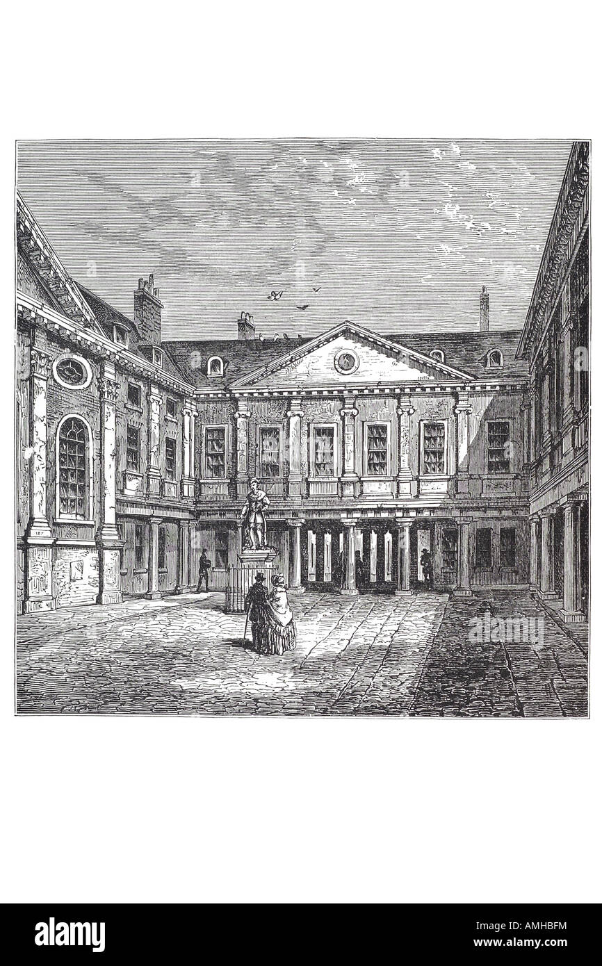 1840 st saint Thomas hospital cour intérieure plus Londres Angleterre capital English Grande-bretagne British UK Royaume-Uni GB Gre Banque D'Images