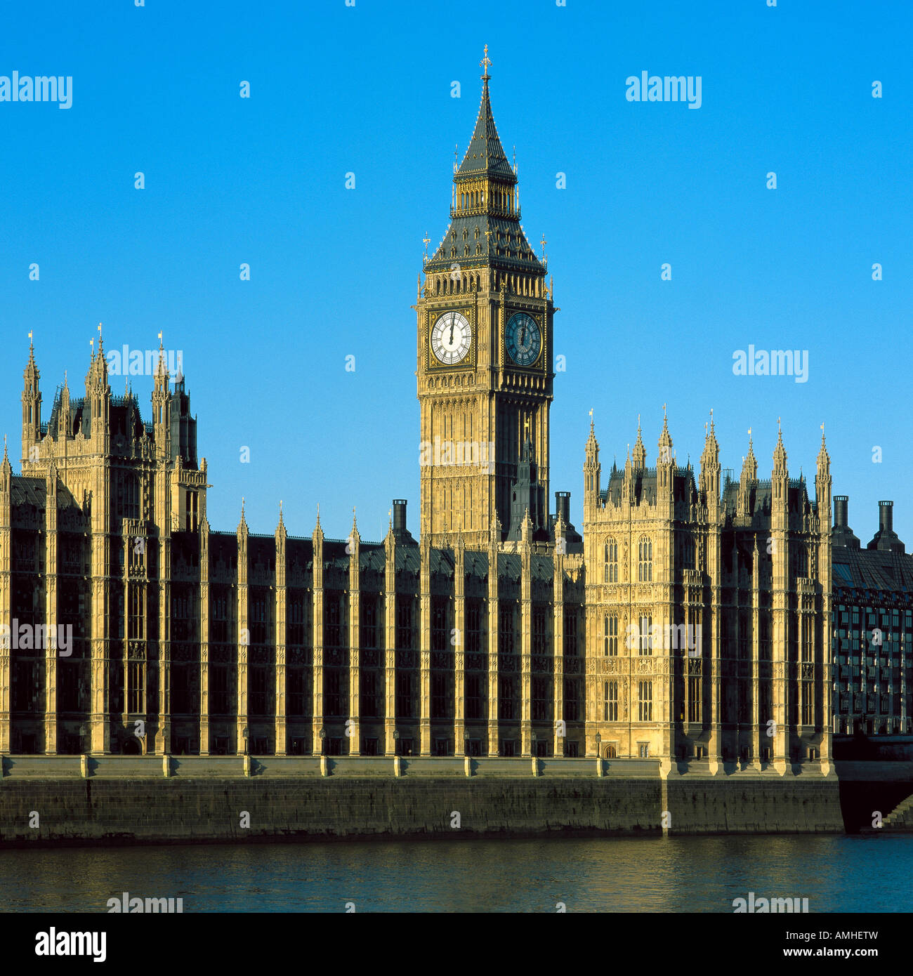 Big Ben, la tour, le Palais de Westminster et de la Tamise Banque D'Images