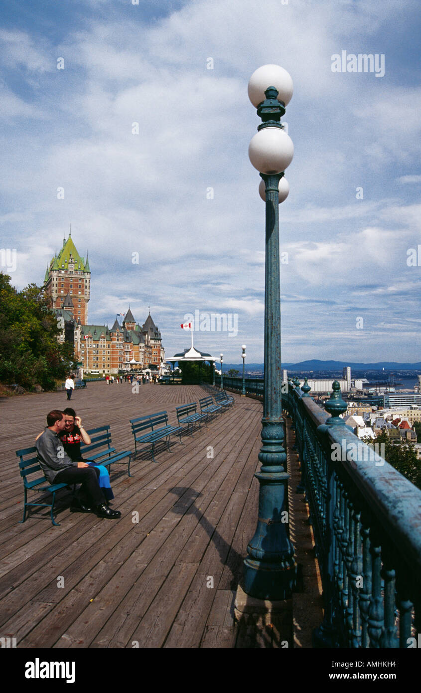 La terrasse Dufferin et le Château Frontenac Québec Canada Banque D'Images