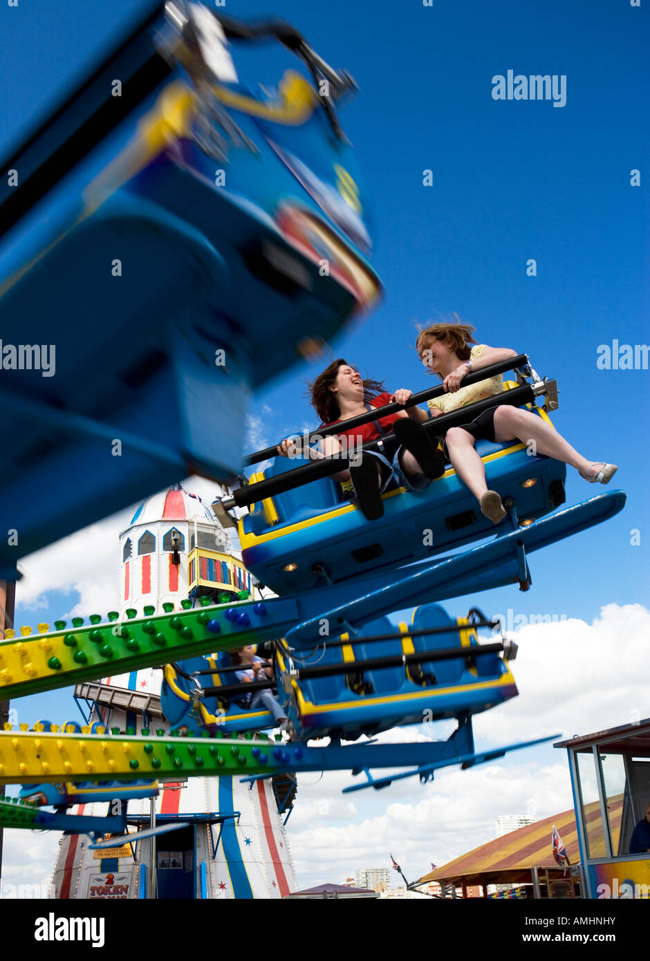Un amusement ride à la fête foraine du port de Brighton Brighton England UK Banque D'Images