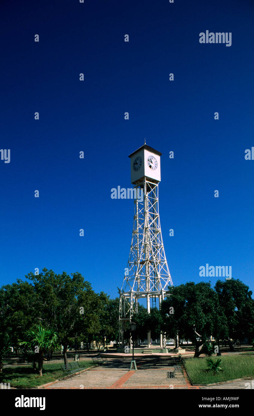 Dominikanische Republik, Monte Christi, Uhrturm auf dem Zentralplatz Plaza del Reloj Banque D'Images