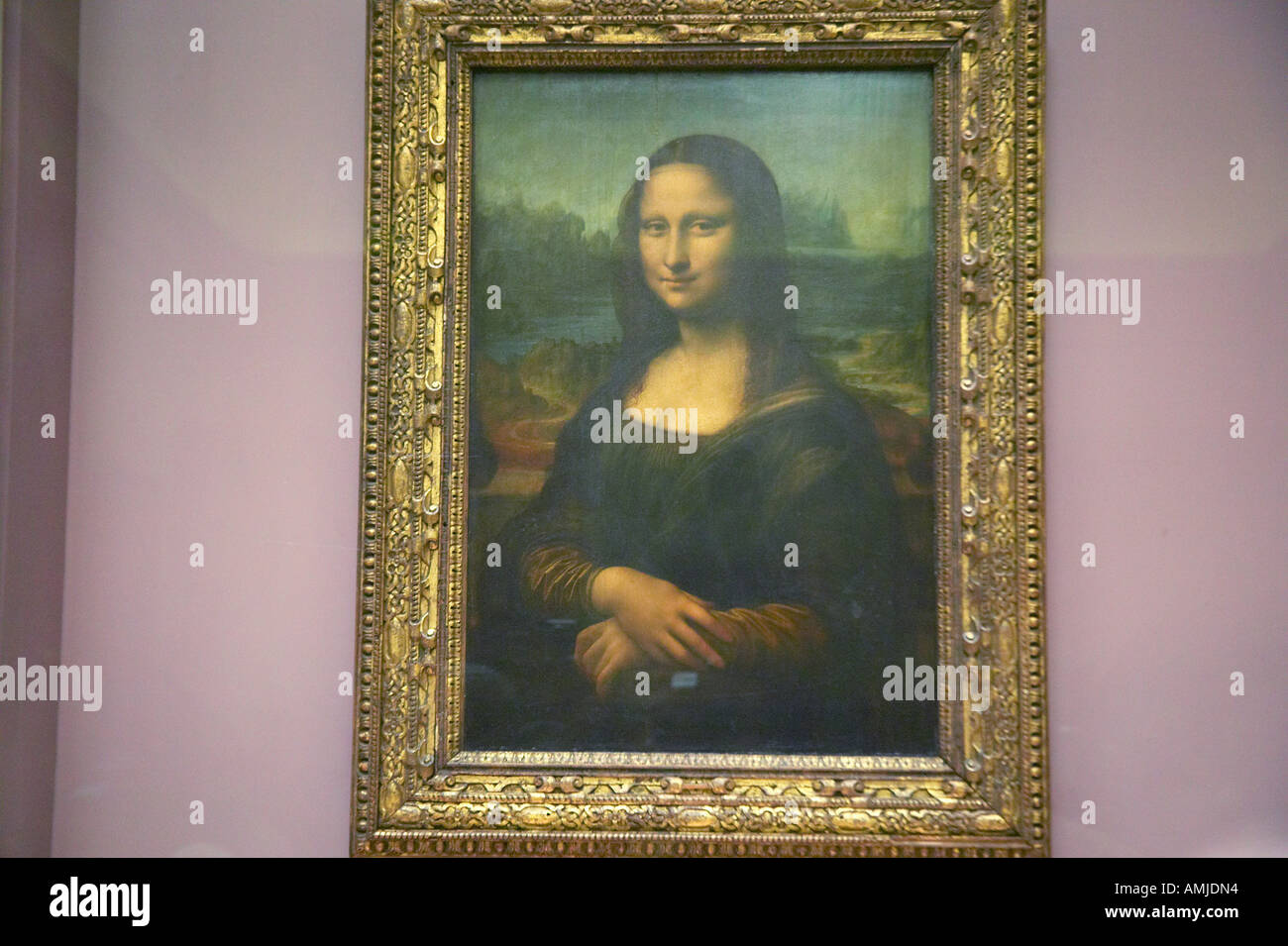 La Joconde de Léonard de Vince au Musée du Louvre Paris France Banque D'Images